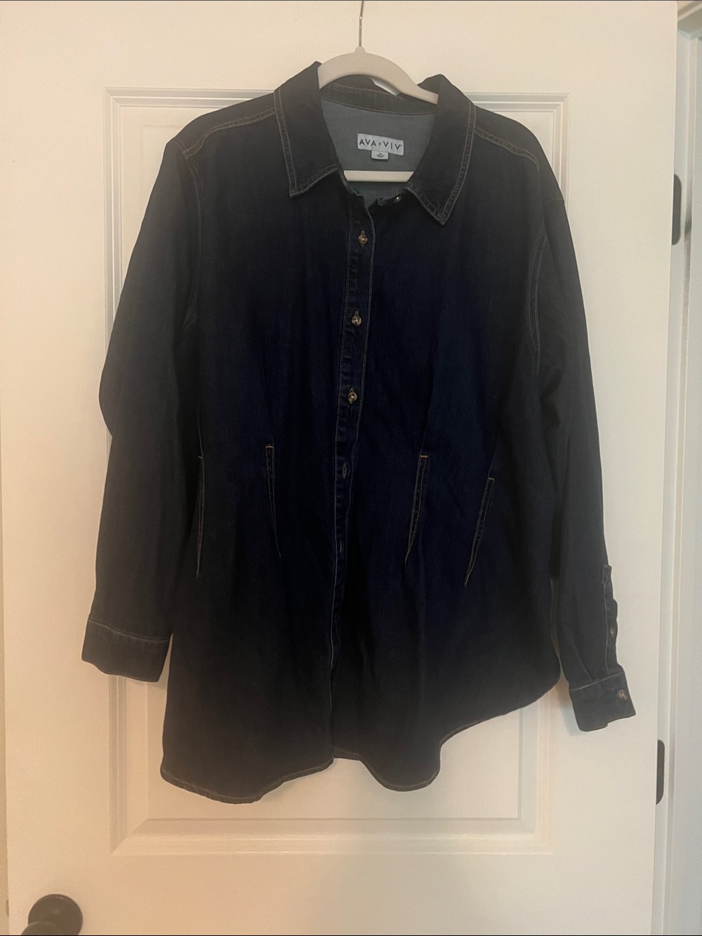 Ava & Viv Dark Indigo Denim Shirt Jacket